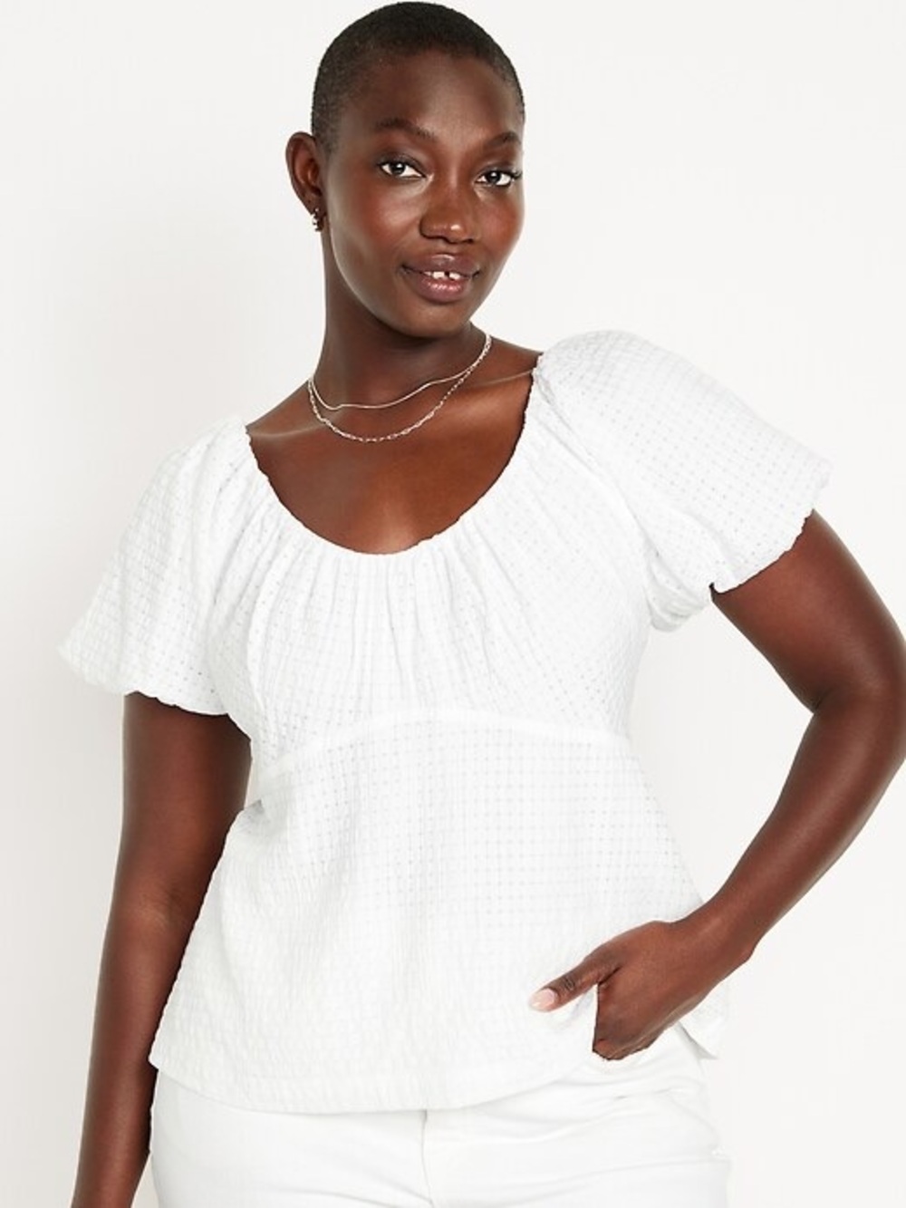 Old Navy V-Neck Seersucker Top